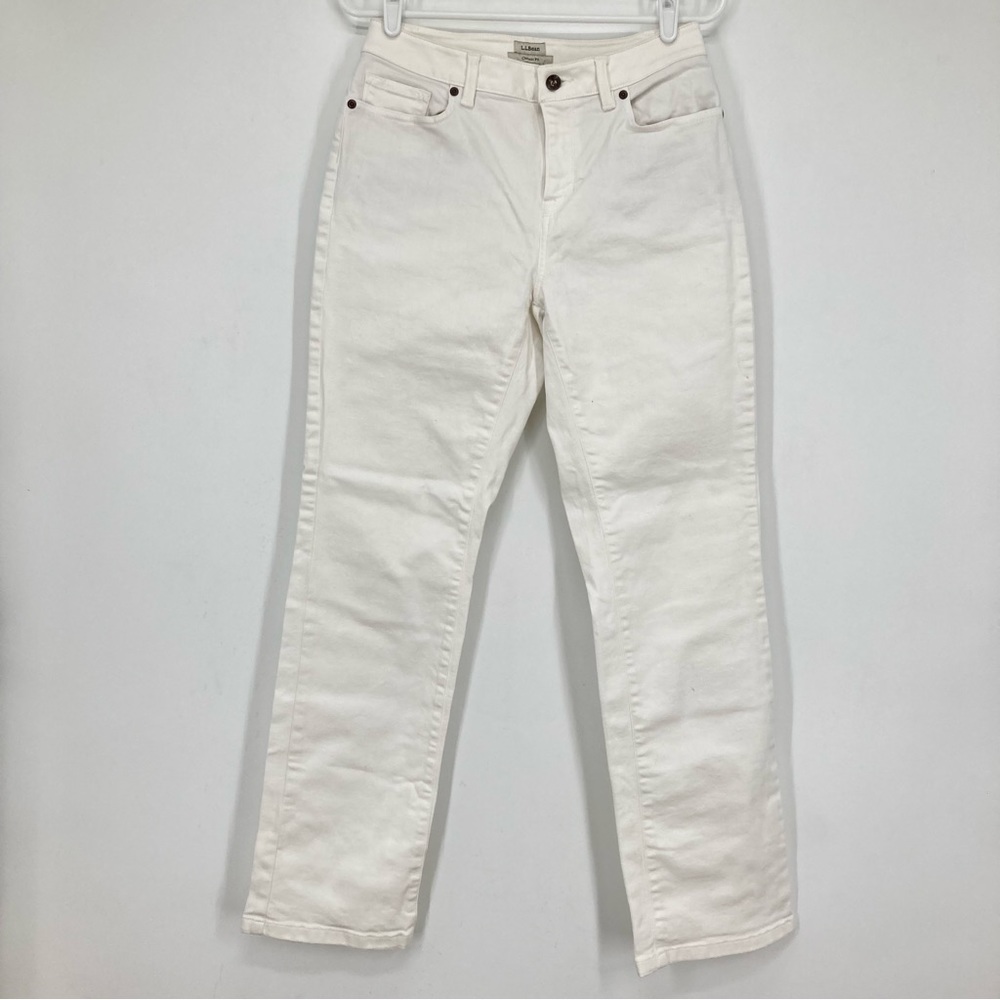 L.L.Bean Classic fit Women’s Straight leg Jeans Stretch High Rise 10in Size 8